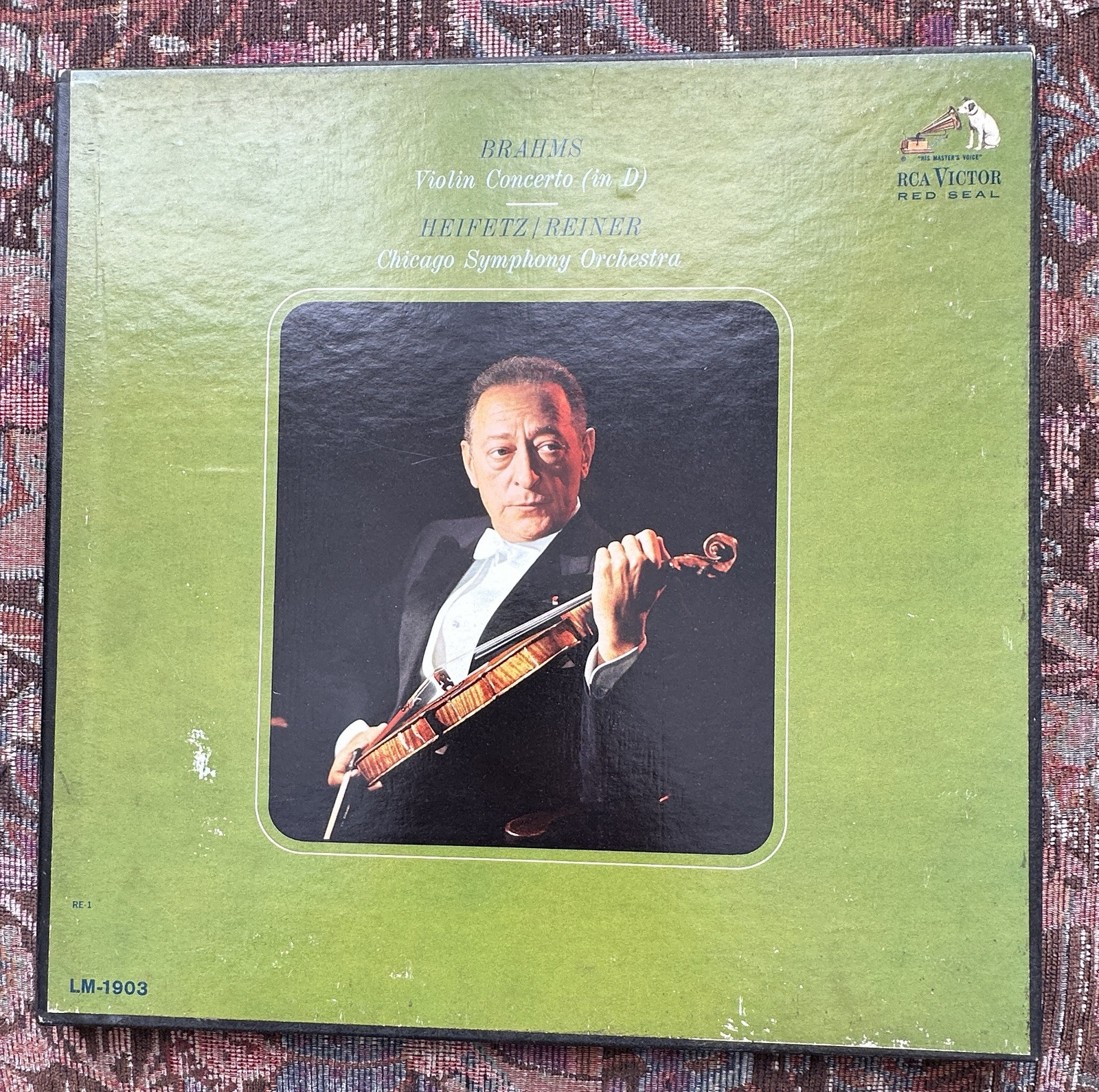BRAHMS Violin Concerto HEIFETZ/REINER Chicago Symphony - MONO RCA LM-1903
