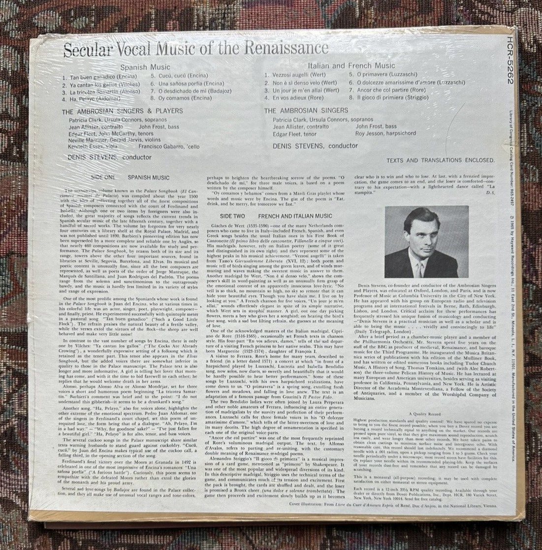 SEALED:  Secular Vocal Music Of The Renaissance - Dover HCR-5262 - Image 1