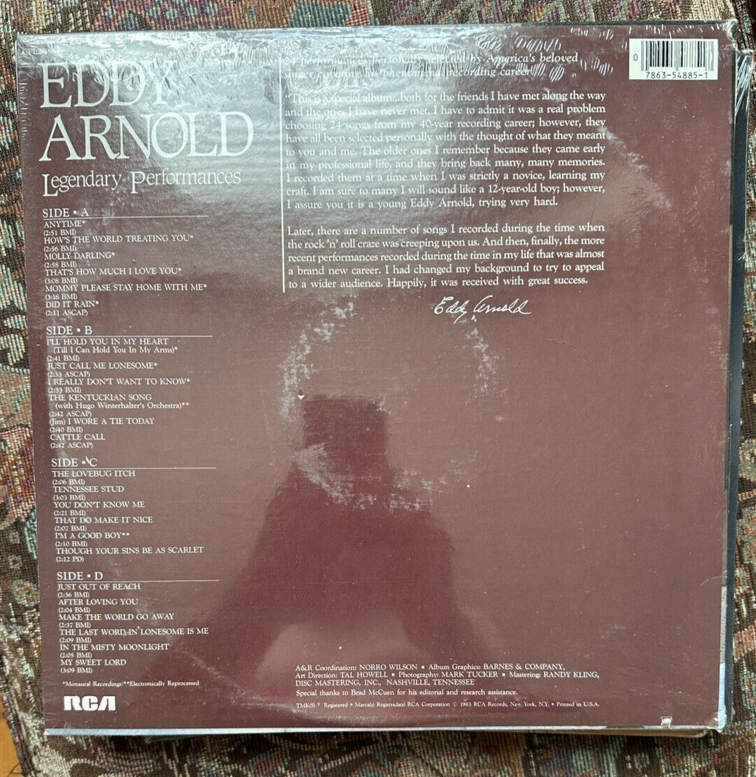 SEALED: Eddy Arnold ‎– Legendary Performances - RCA CPL2-4885 - Image 1