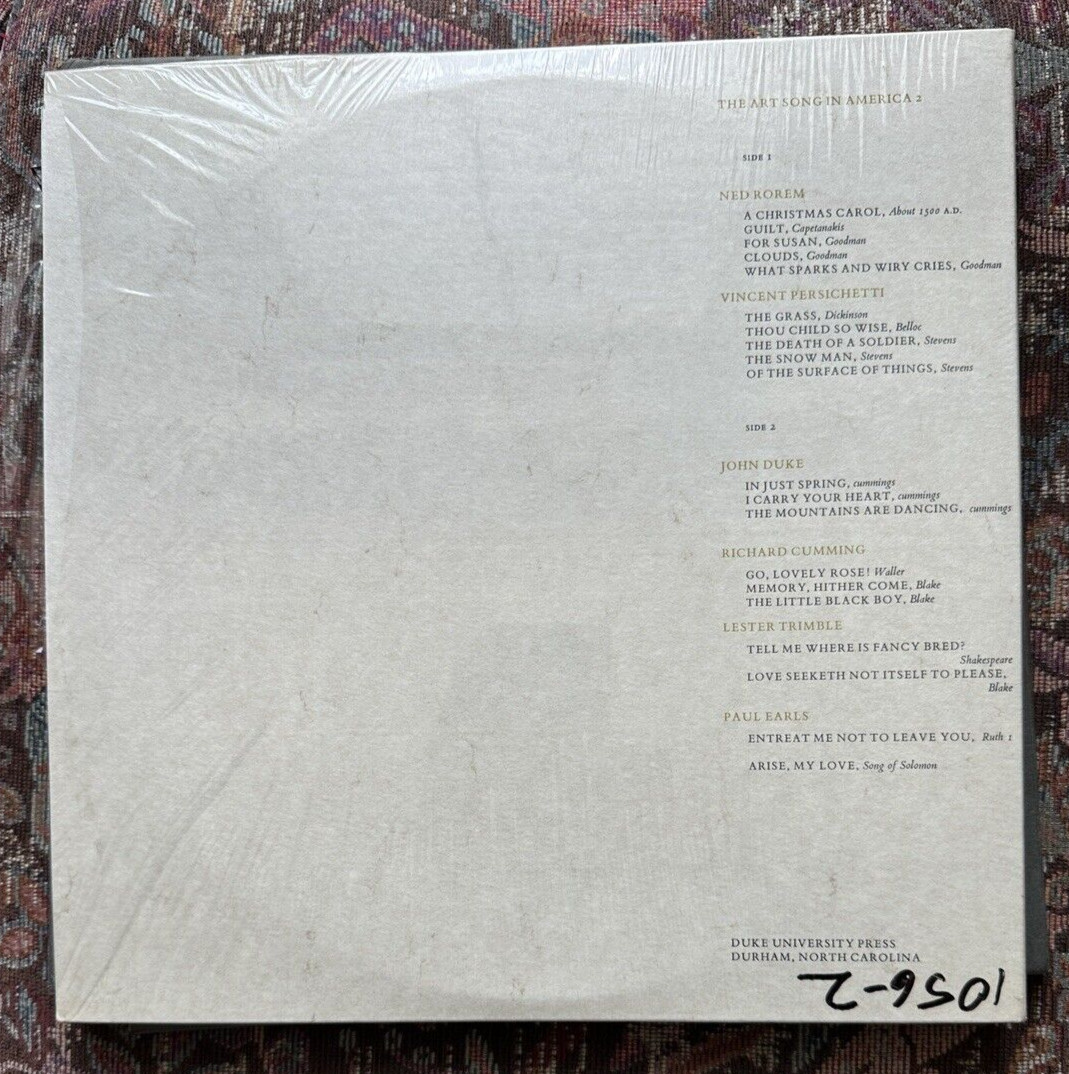 SEALED: The Art Song in America 2 	- Duke University Press – DWR 7306 - Image 1