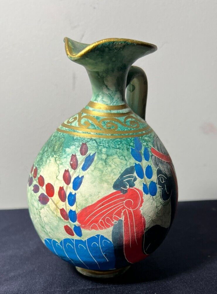 F.Lli Motta Greek Replica Pottery Pitcher / Jug - Hand Painted - 6" tall - Image 2