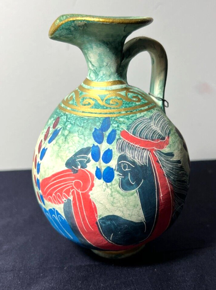 F.Lli Motta Greek Replica Pottery Pitcher / Jug - Hand Painted - 6" tall - Image 7