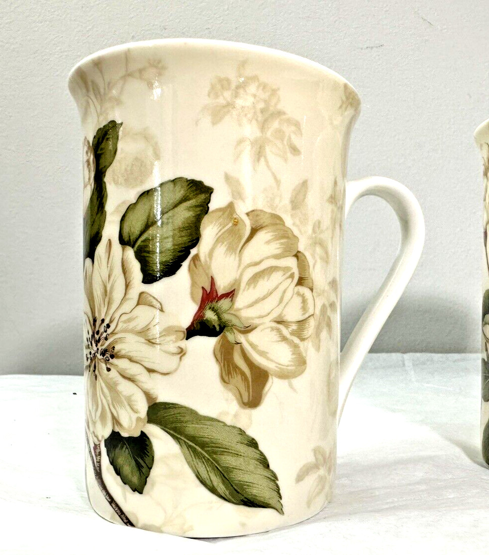 Set Of Three (3) Vintage Jason Bone China Floral Coffee Mugs — Unboxed - Image 1