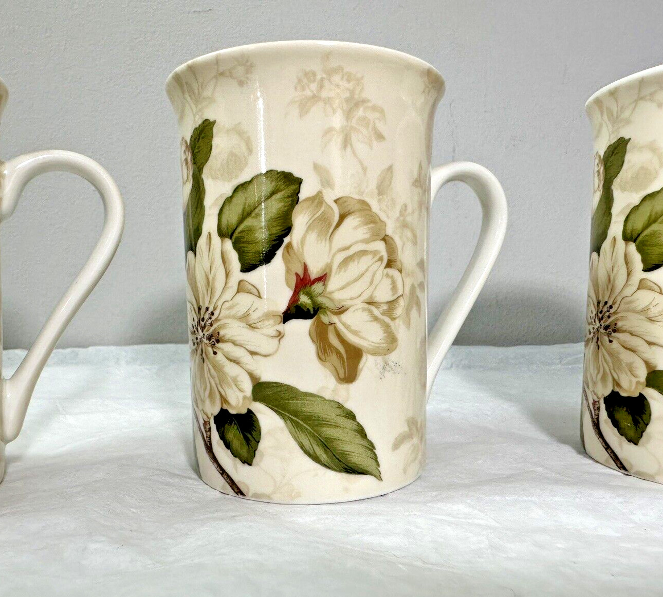 Set Of Three (3) Vintage Jason Bone China Floral Coffee Mugs — Unboxed - Image 3