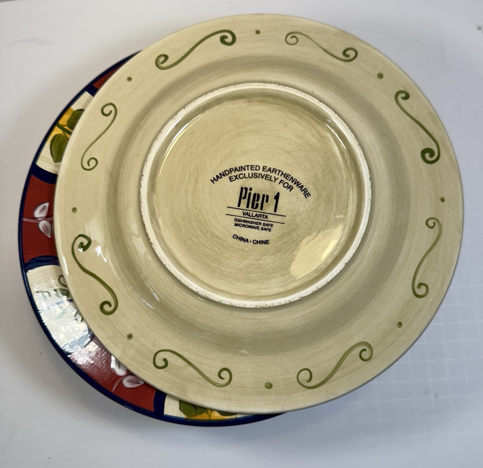 Set of 2 Pier 1 Vallarta Salad Plates - Handpainted Earthenware - 9-1/8" - EUC - Image 2