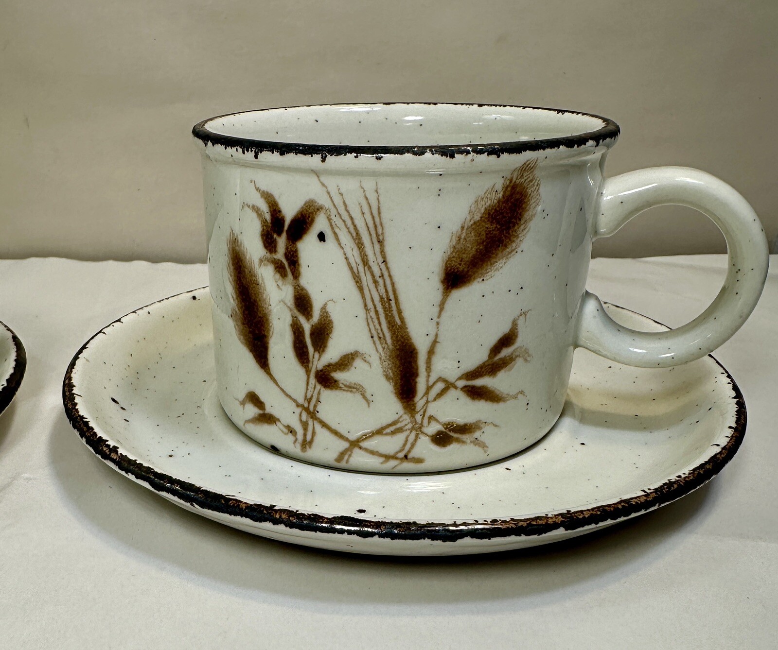 Two (2) Stonehenge Midwinter Wheat England Ceramic Stoneware Cups and Saucers - Image 2