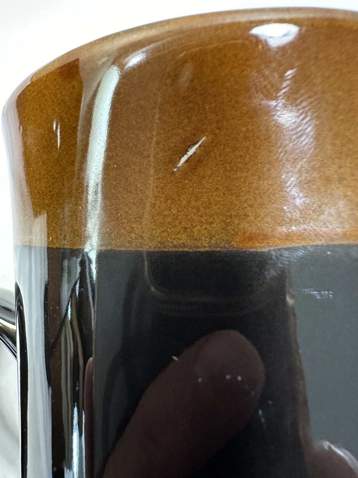 Two (2) Royal Norfolk Black Stoneware Coffee Latte Mugs w/ Brown Rim 14 oz 5" - Image 5