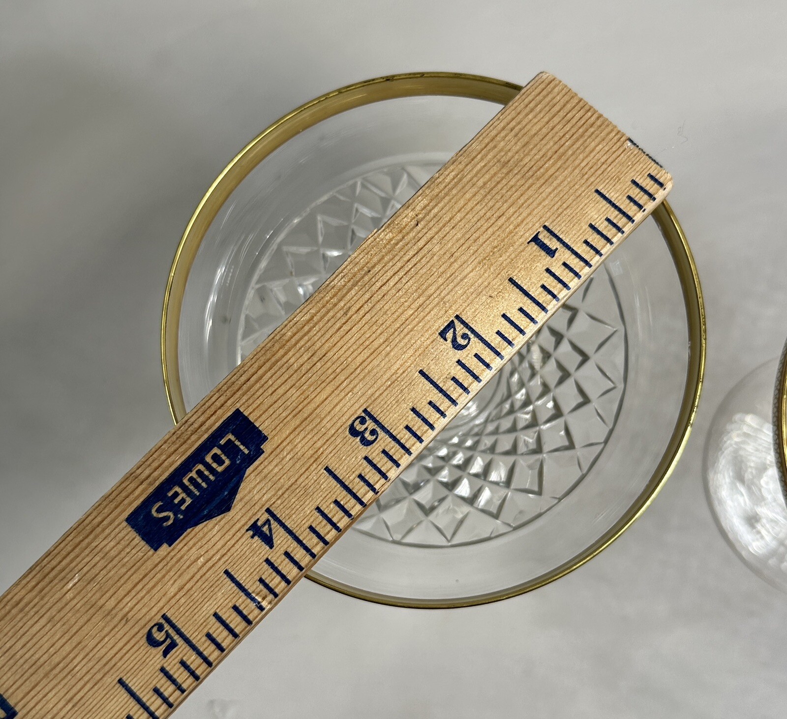 Two Tiffin Fransician Minton Champagne / Sorbet Clear Glass With Gold Bands - Image 4