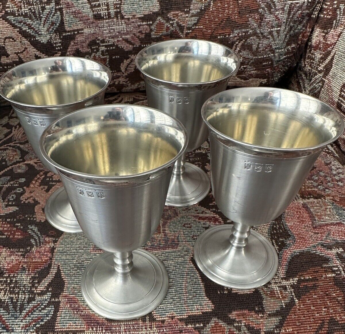 Four (4) Faemam Pewter Goblets - 5 1/2 " Tall - Image 4