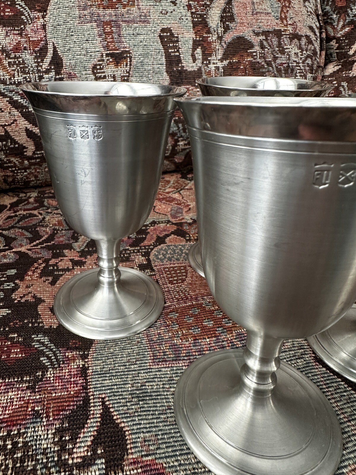 Four (4) Faemam Pewter Goblets - 5 1/2 " Tall - Image 6