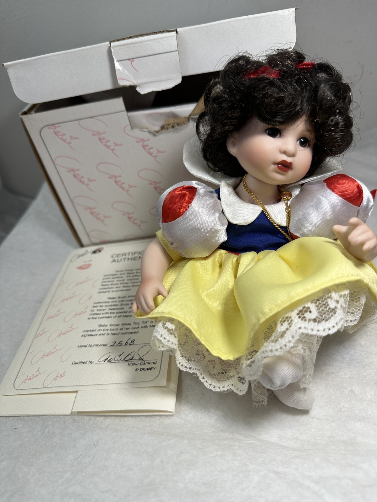 Marie Osmond Tiny Tots Baby Snow White - Box, Certificate of Authenticity - Image 2