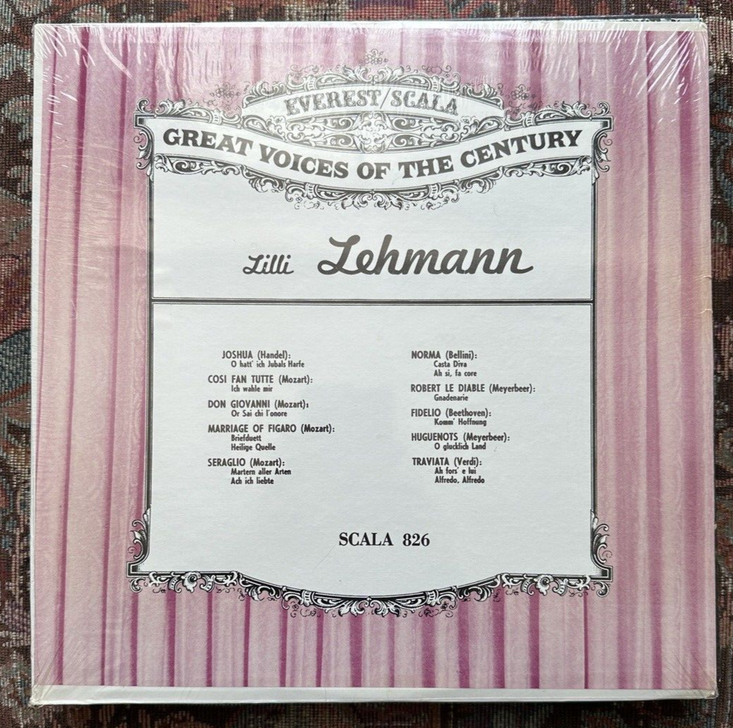 SEALED:  Great Voices of the Century - Lilli Lehmann - Scala 826