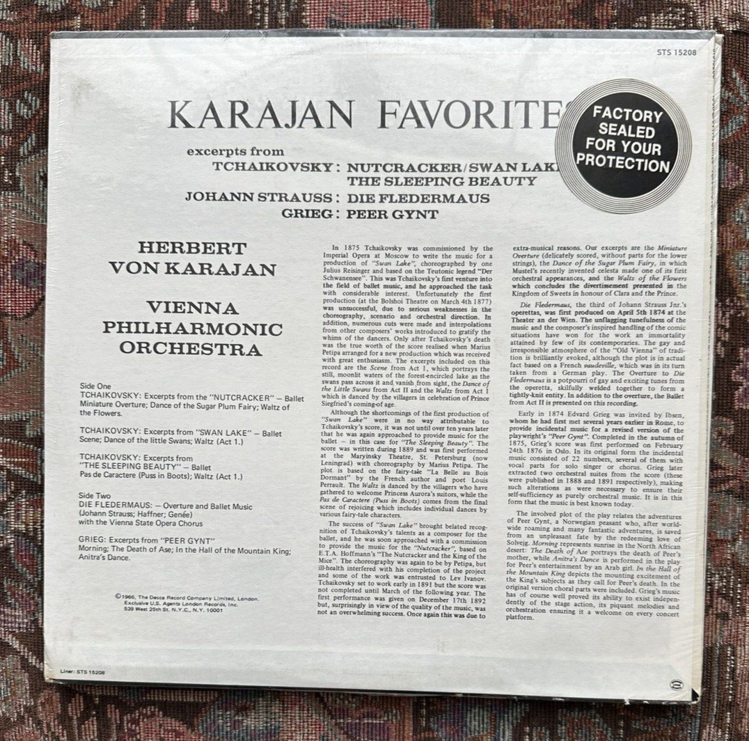 SEALED: Karajan Favorites -  London STS 15208 - UK Pressing - Image 1
