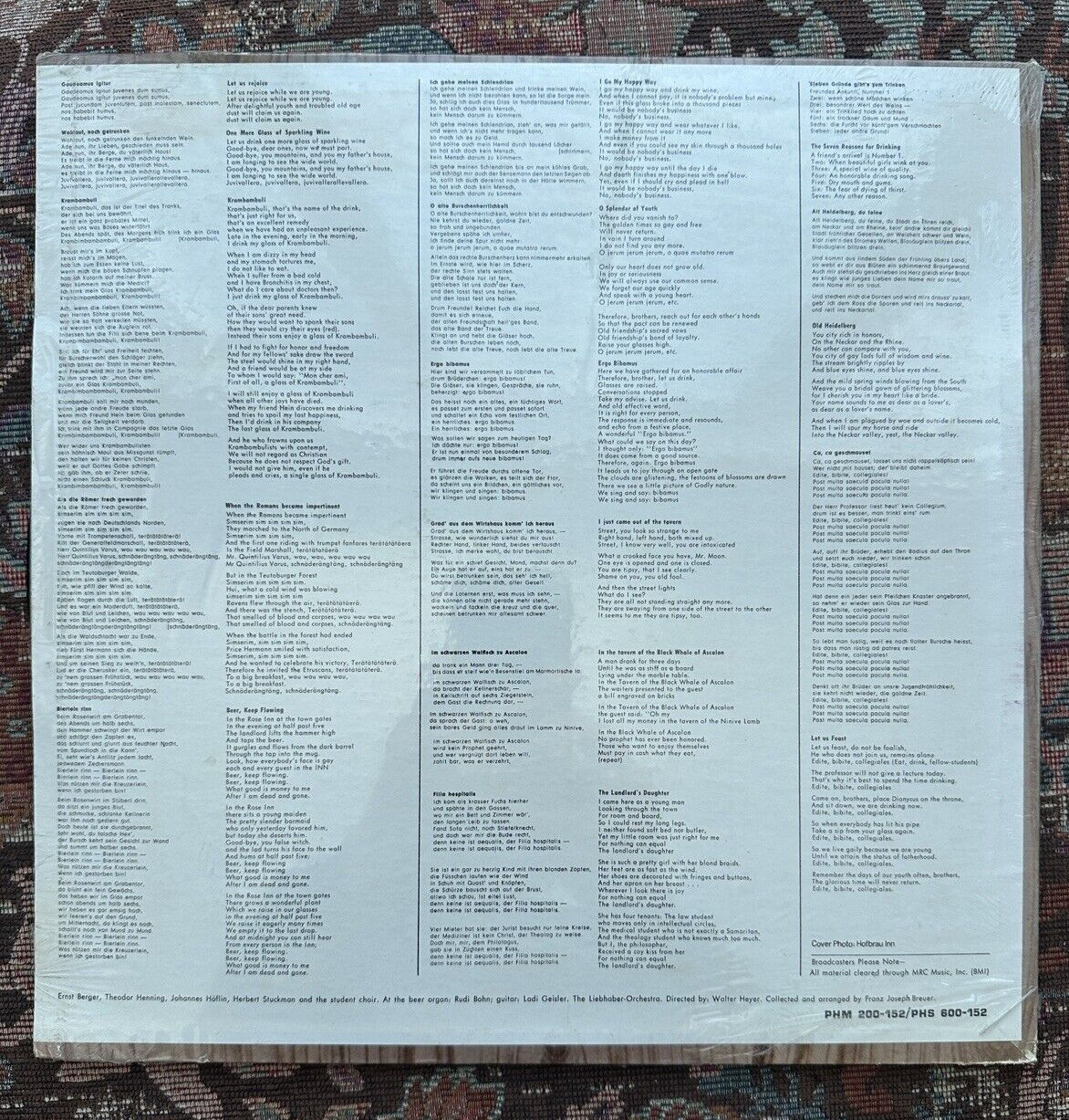 SEALED: German Student Songs - Philips PHM 200-152 - Image 1