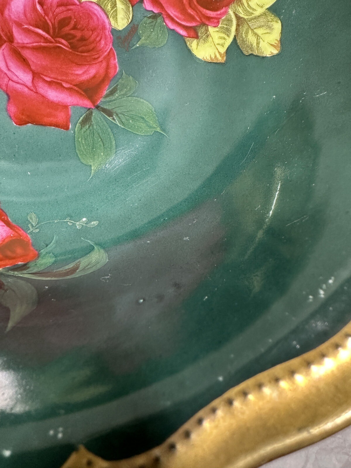 O&EG Royal Austria Rose Dubarry Large Rose Flowers Bowl - 9 inches - 1889-1918 - Image 8