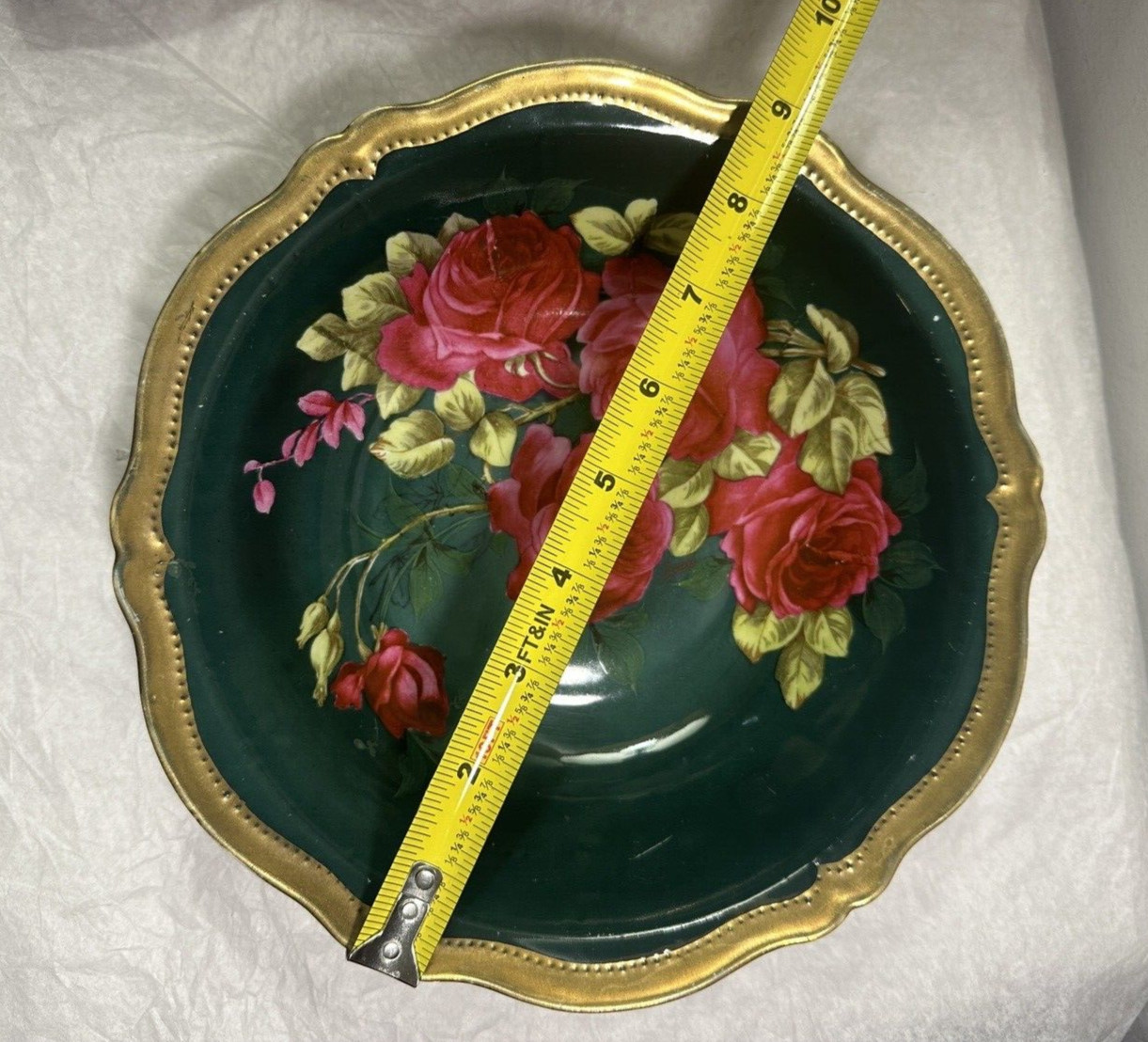 O&EG Royal Austria Rose Dubarry Large Rose Flowers Bowl - 9 inches - 1889-1918 - Image 9
