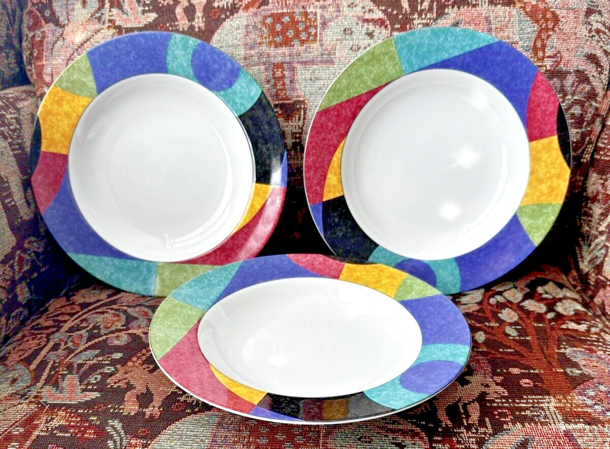 Three (3) Mikasa California Currents Soup / Salad / Pasta Bowls - 8.5" - M5101