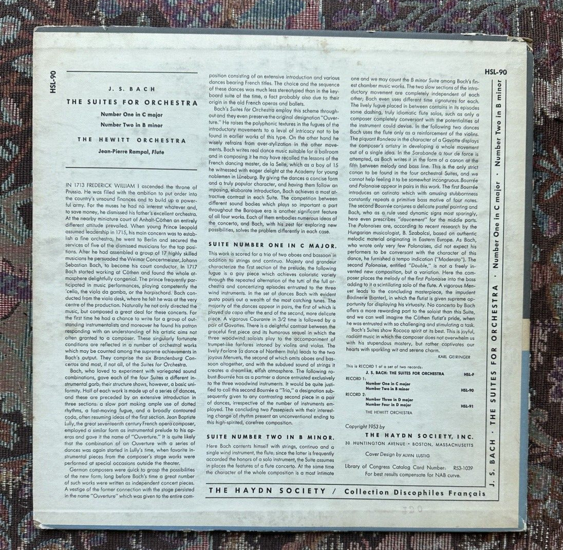 Bach - Orchestral Suites 1-4 - The Hewitt Orchestra - Haydn Society - HSL 90/91 - Image 12