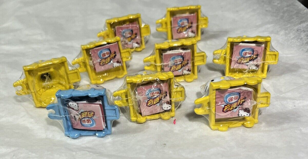 Nine (9) Hello Kitty Nestle Ice Cream Trolley Mini Toys  - Sealed in Plastic - Image 3
