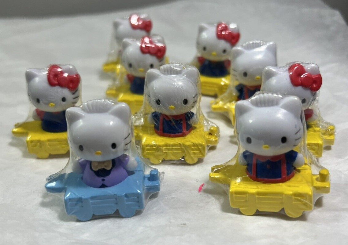 Nine (9) Hello Kitty Nestle Ice Cream Trolley Mini Toys  - Sealed in Plastic - Image 6