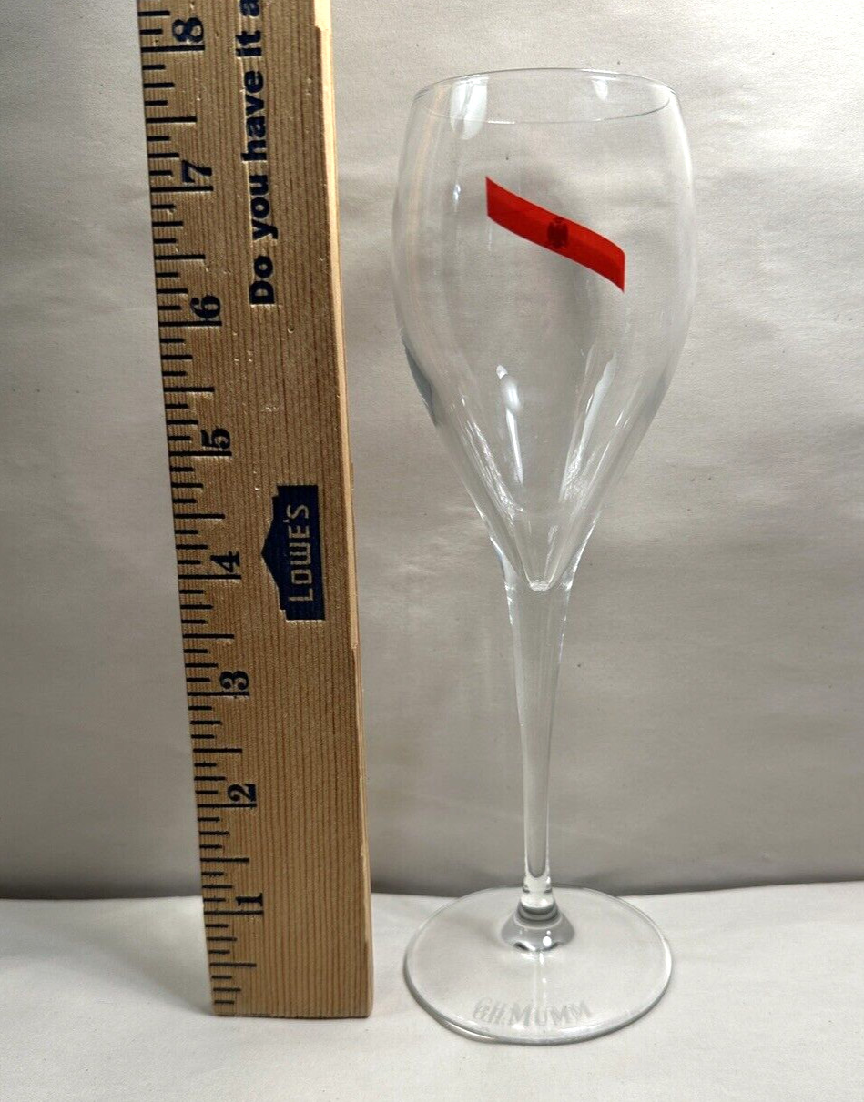 G.H. MUMM Brut Cordon Rouge Champagne Flute Tulip Glasses Barware Set 2 France - Image 3