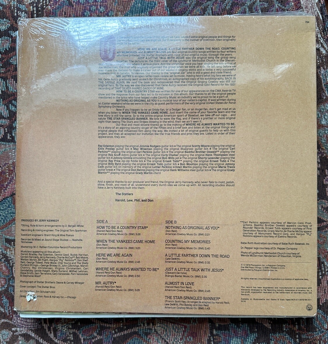 SEALED:  Statler Brothers - The Originals - SRM-1-5016 - Image 1