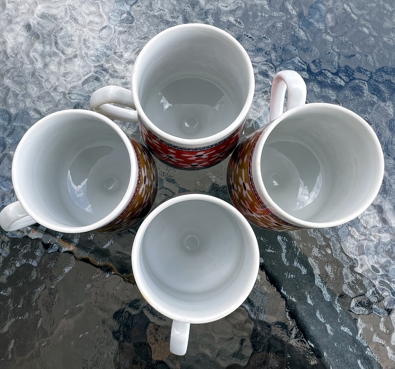 Four (4) Vintage Royal Crown Arnart Smug Mugs 4061 - Flowers / Daisies - EUC - Image 3