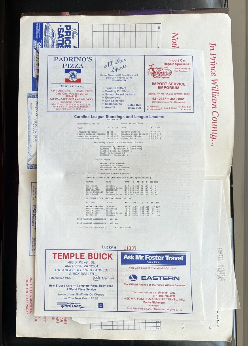 Carolina Cannons 1990 Yearbook and Scorecard - Image 6