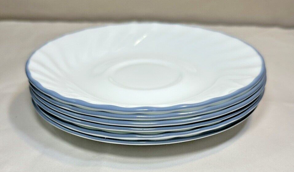 Set of Six (6) Corelle Pink Trio Saucers - 6 1/8" - Unboxed, NWOT - Image 1