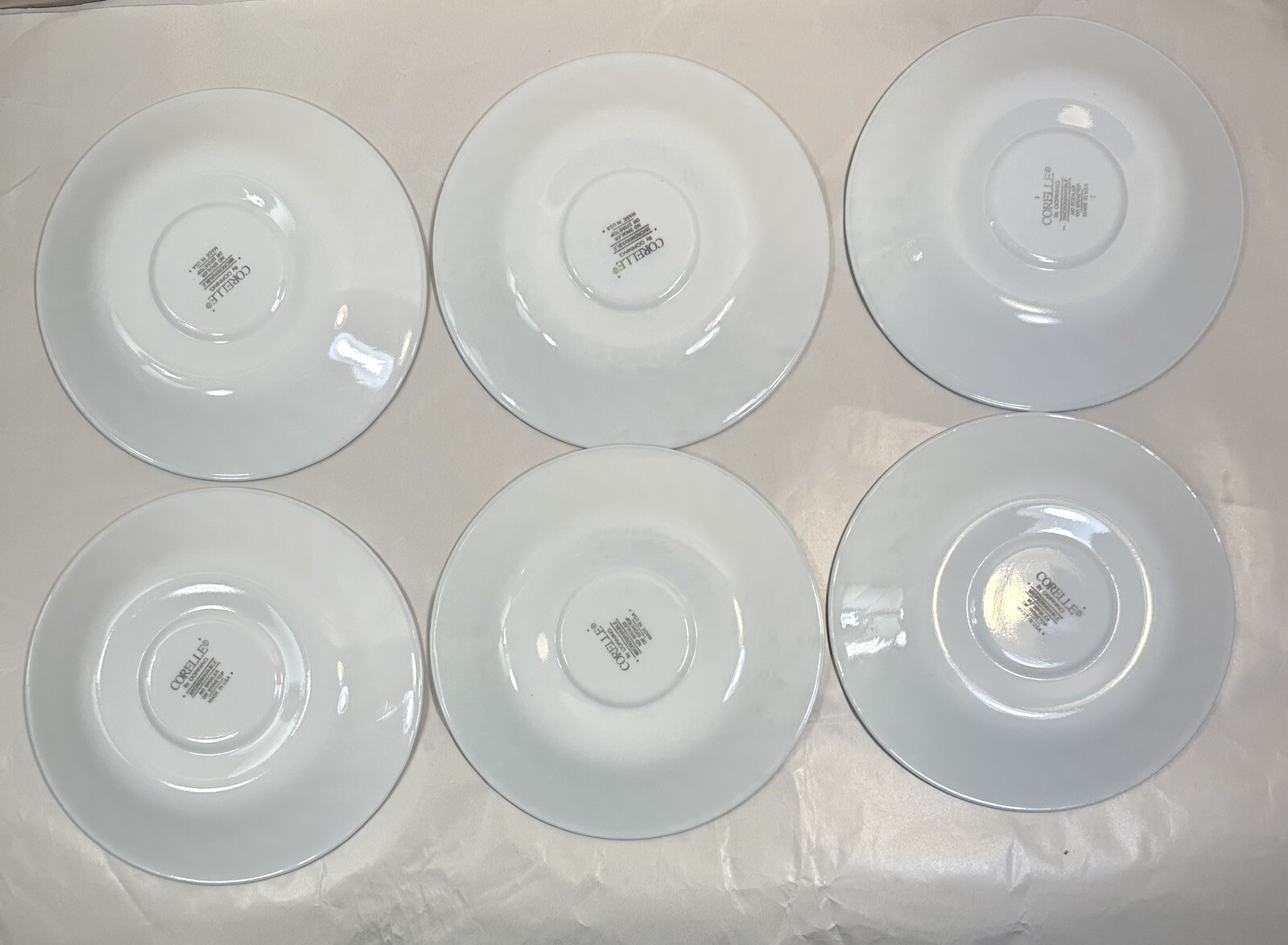 Set of Six (6) Corelle Pink Trio Saucers - 6 1/8" - Unboxed, NWOT - Image 3
