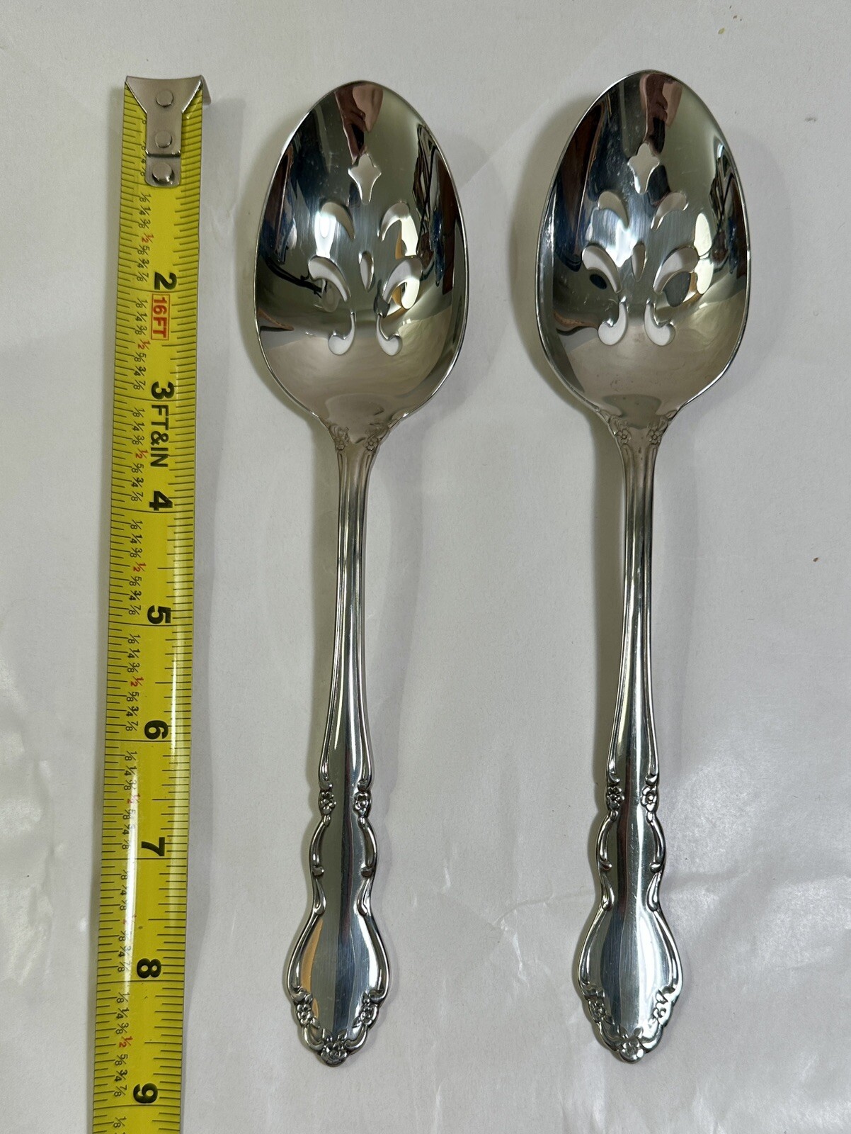 One Oneida Dover Stainless Pierced Tablespoon (Serving Spoon) - 8 3/8" - Image 7
