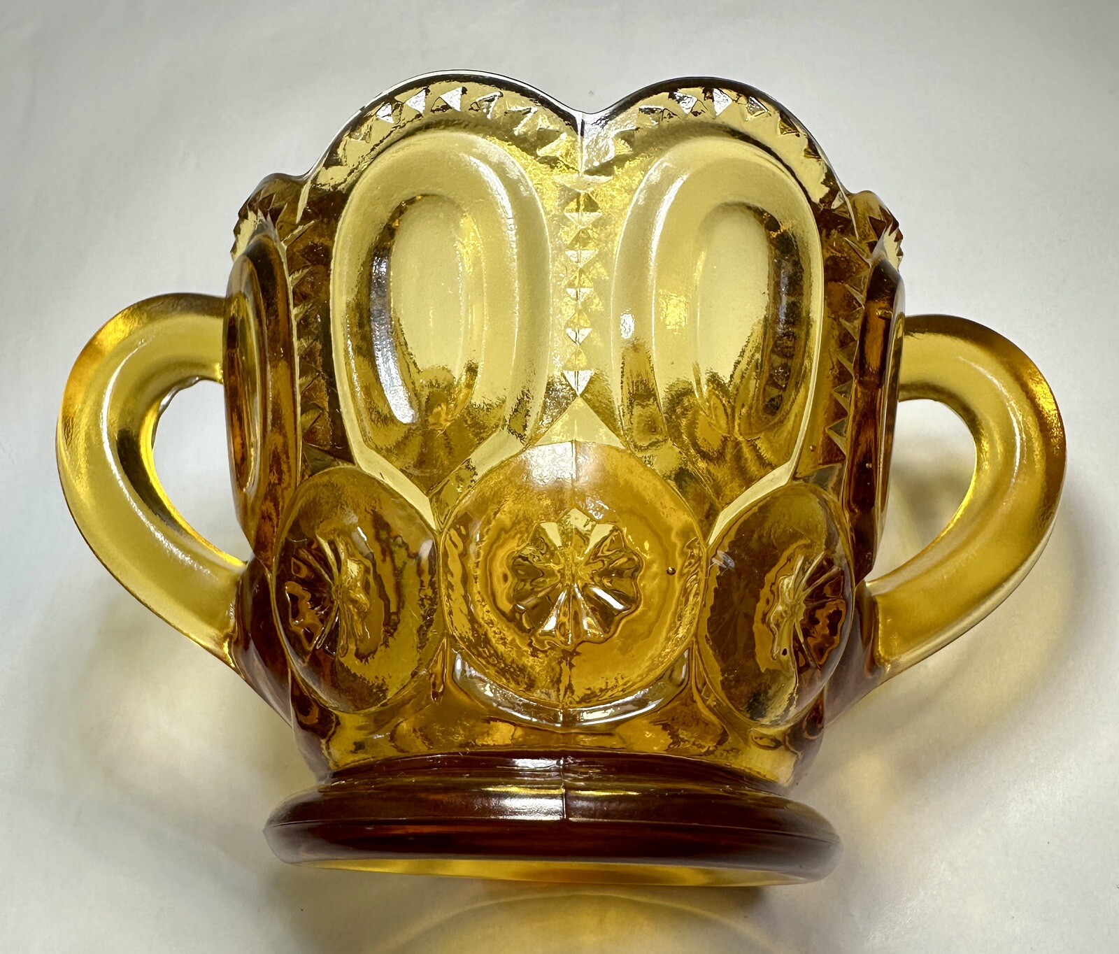 LE Smith Moon and Stars Amber Glass Creamer and Sugar Bowl - MINT - Image 4