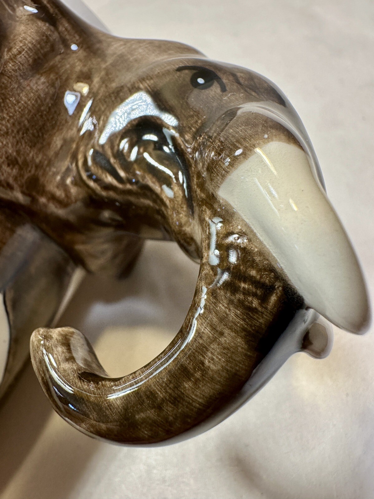 World Market 3D Elephant 12 Oz Ceramic Cream/Brown Coffee Mug Made in Thailand - Image 3