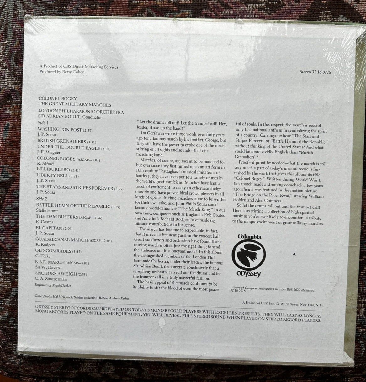 SEALED: Colonel Bogey Great Military Marches - Columbia Odyssey 32 16 0318 - Image 1