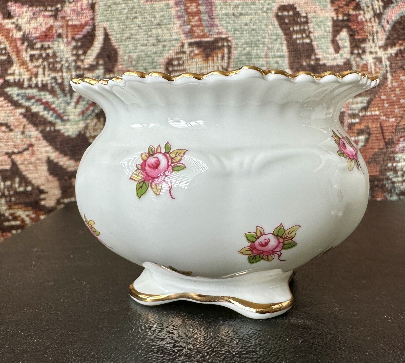 Aynsley Hathaway Bone China Creamer and Open Sugar Bowl 1969B - UK - Immaculate - Image 5