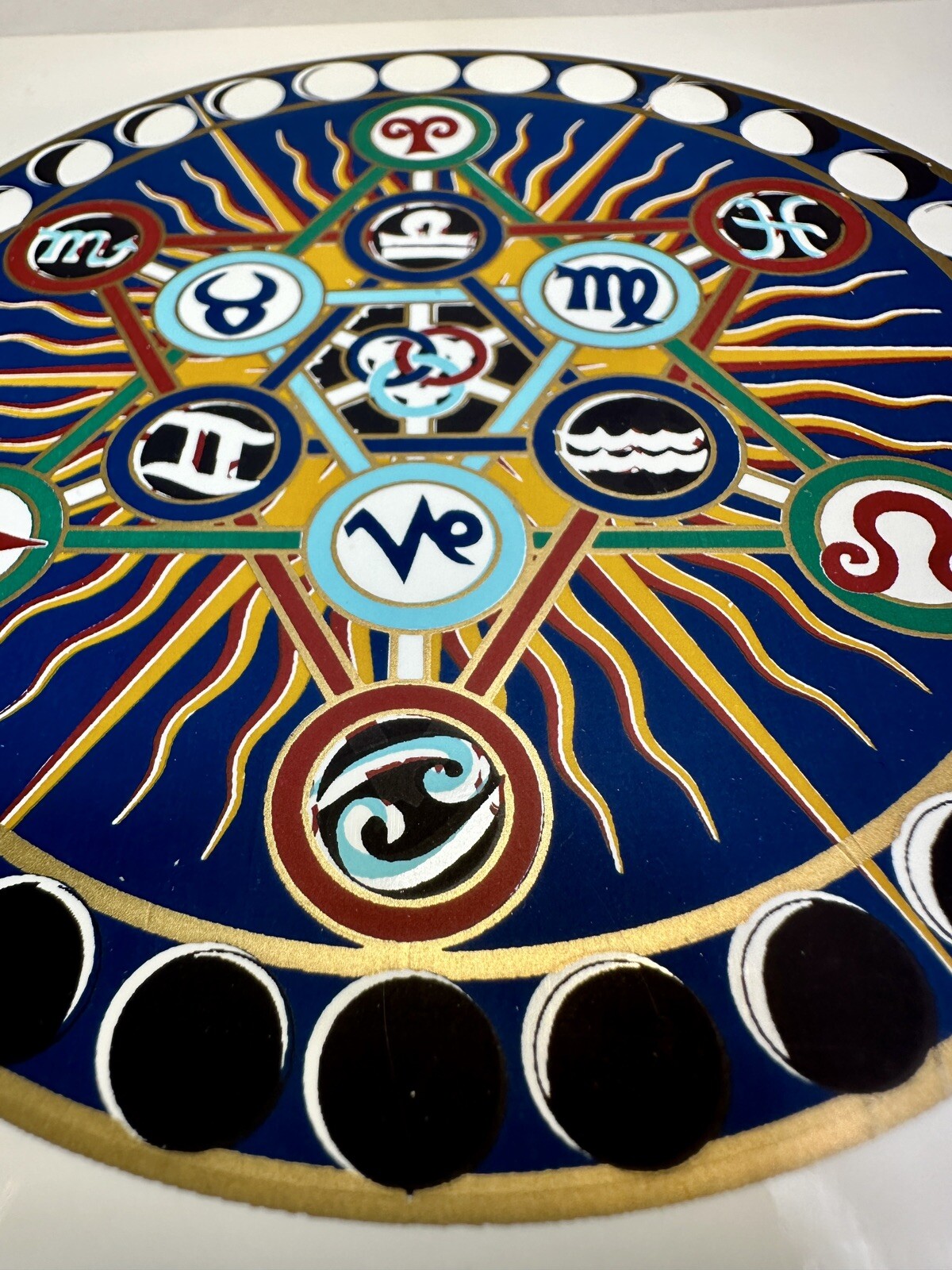 Handprinted Silk Screen Hermetic Circle Blank Notecard Greeting Card - UK Made - Image 1