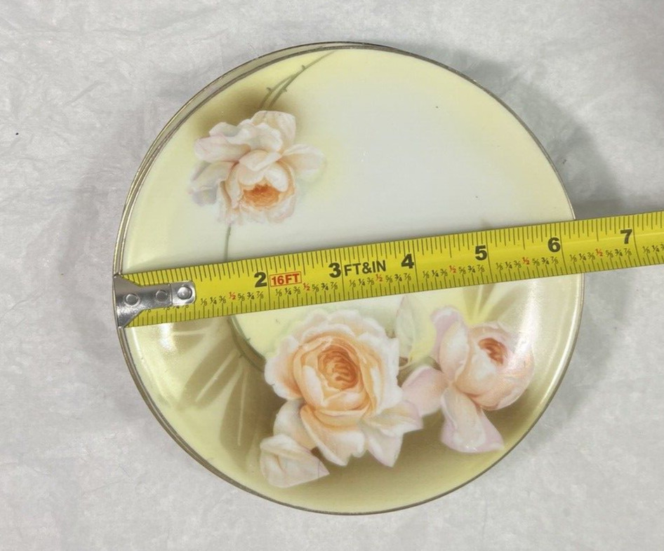 R&S Tillowitz Silesia - Three Porcelain Plates 6.25" - Pink / Yellow Roses - Image 2