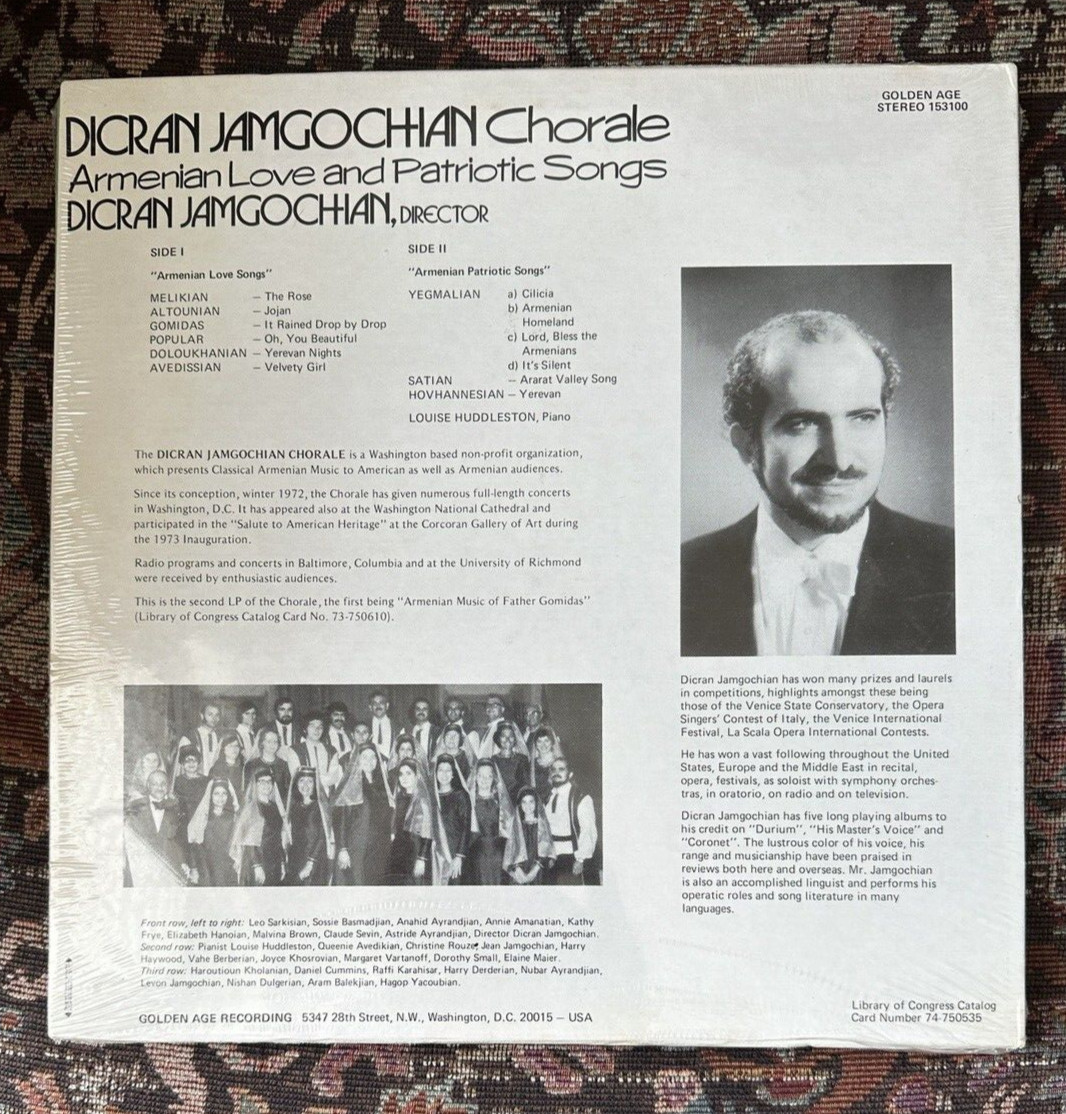 SEALED:  DICRAN JAMGOCHIAN CHORALE: Armenian Songs - Golden Age Stereo 153100 - Image 1