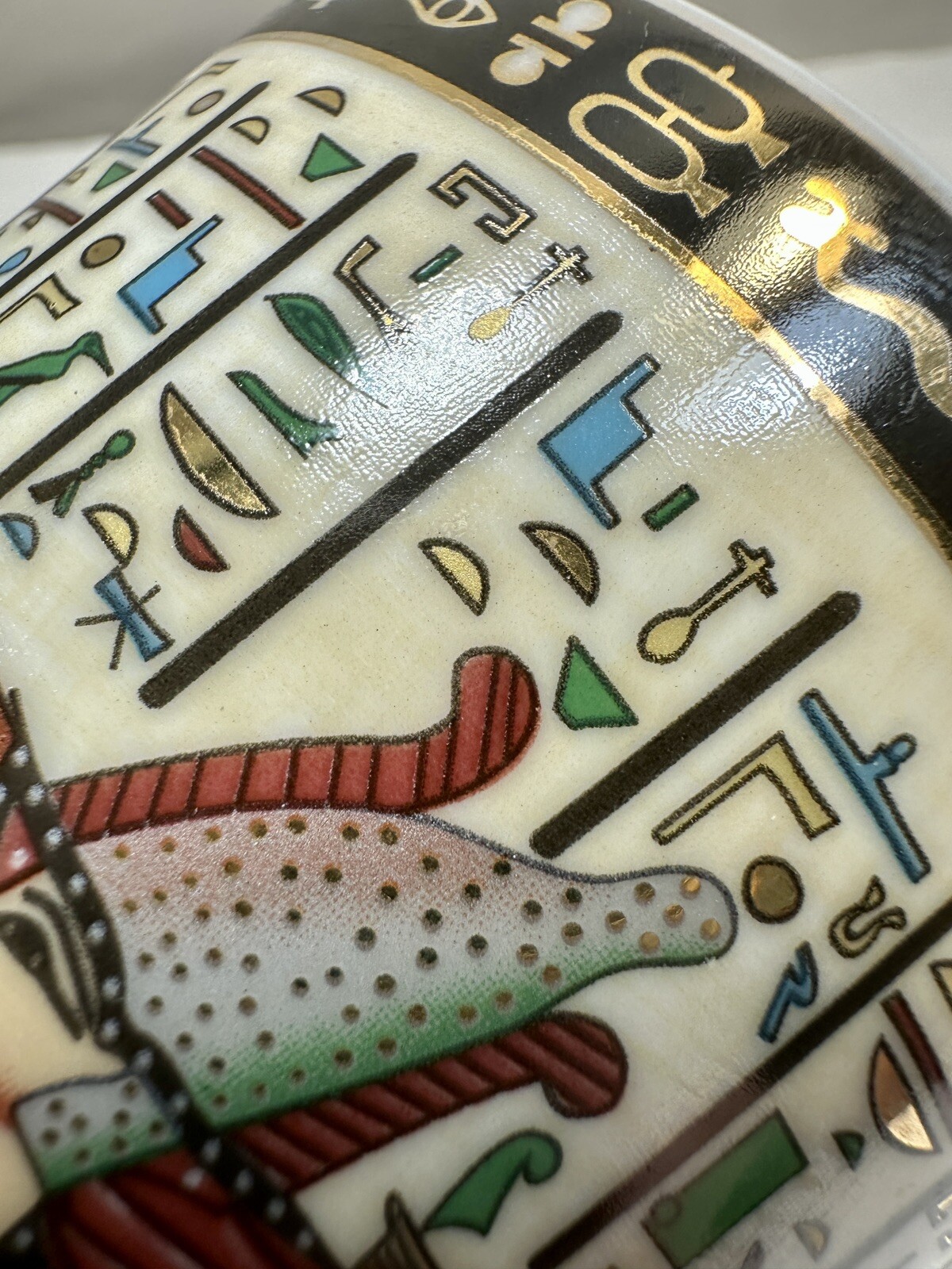 10oz PI Porcelain International Pharaoh Heiroglyphics Coffee Mug, Egypt - Image 6