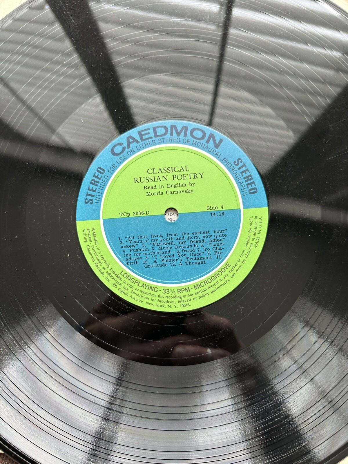 Classical Russian Poetry Caedmon TCP 2036 - Yevtushenko and Carnovsky - Image 9