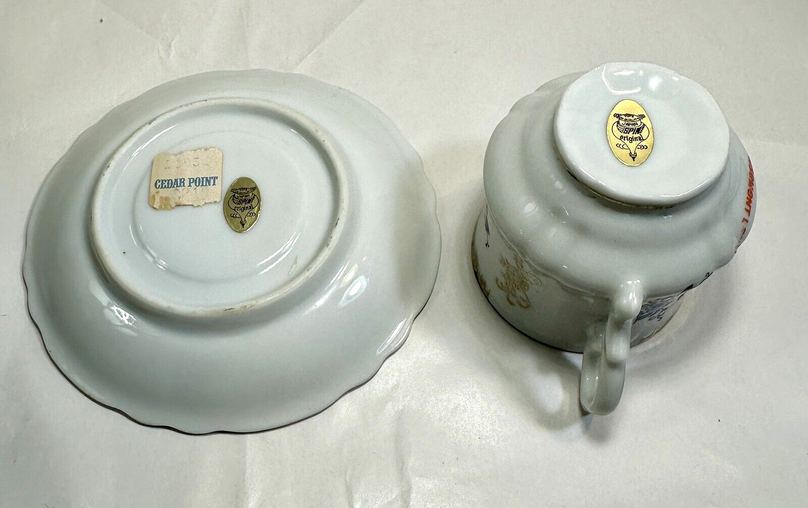 Vintage Ceramic Cedar Point Amusement Land Teacup and Saucer - Original Tags - Image 4