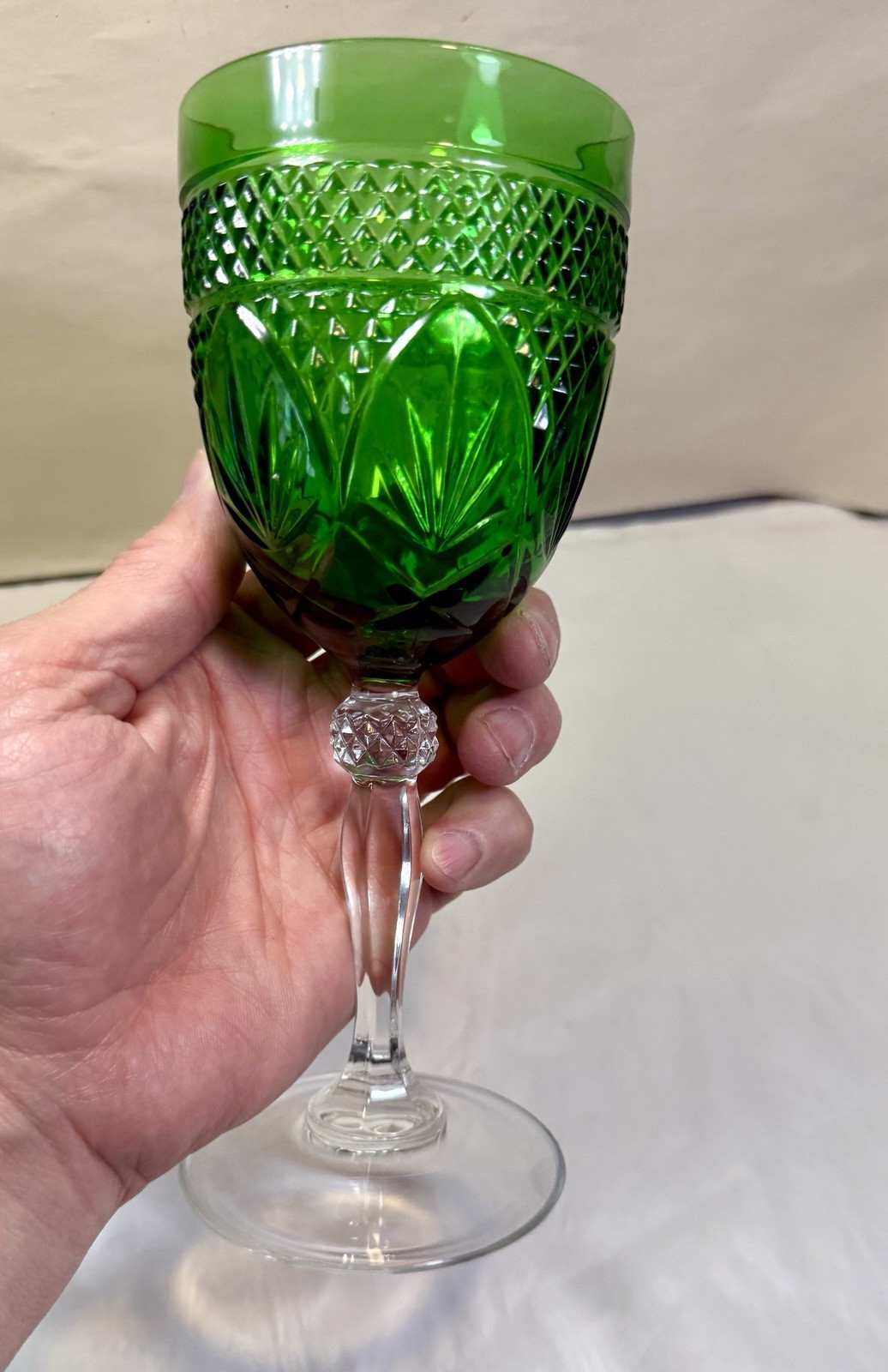 Antique Emerald by CRISTAL D'ARQUES-DURAND Water Goblet - NWOT - Image 5