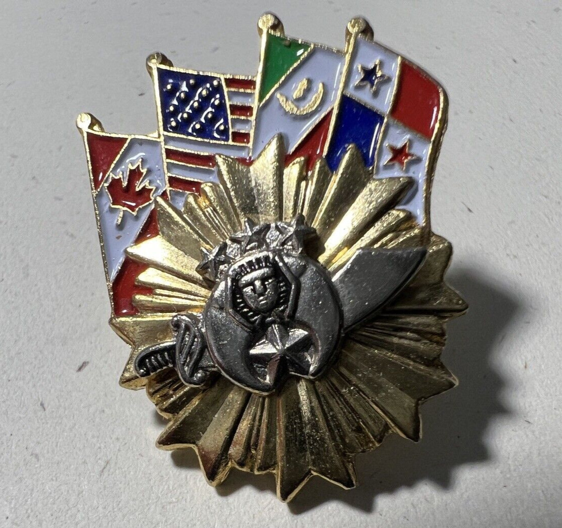 Shriner Lapel Pin with Four Flags - Image 1