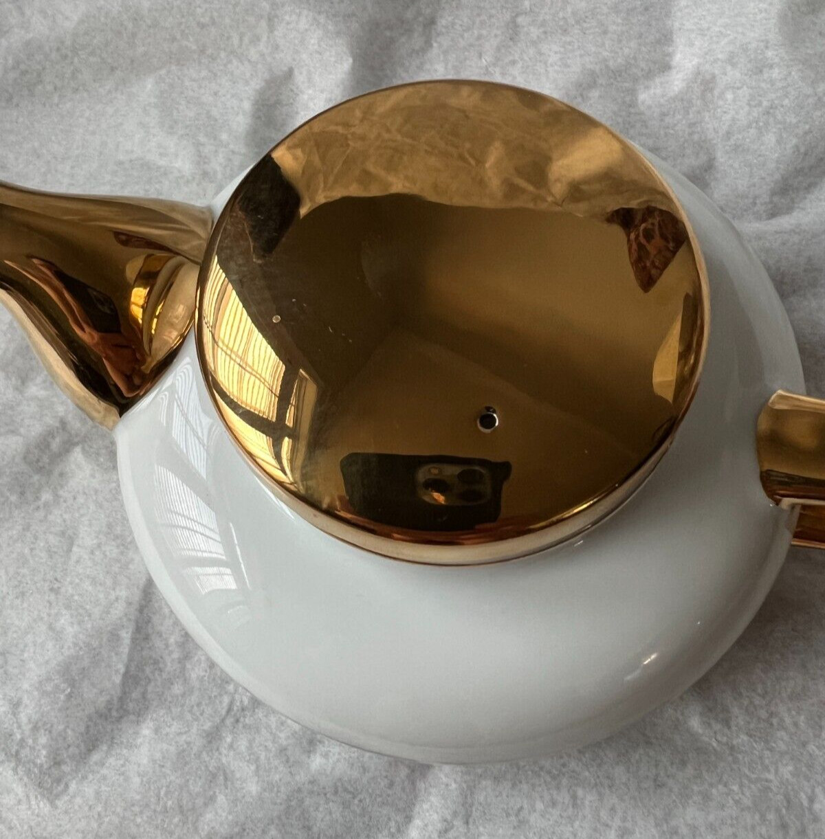 Mlesna Teapot - Gold and White - Sri Lanka Porcelain - 2 Cups - Image 11