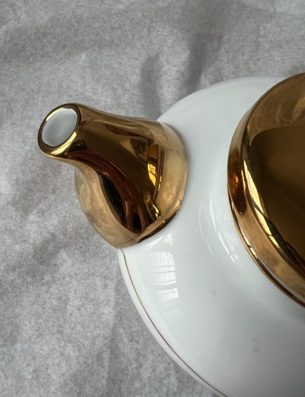 Mlesna Teapot - Gold and White - Sri Lanka Porcelain - 2 Cups - Image 12