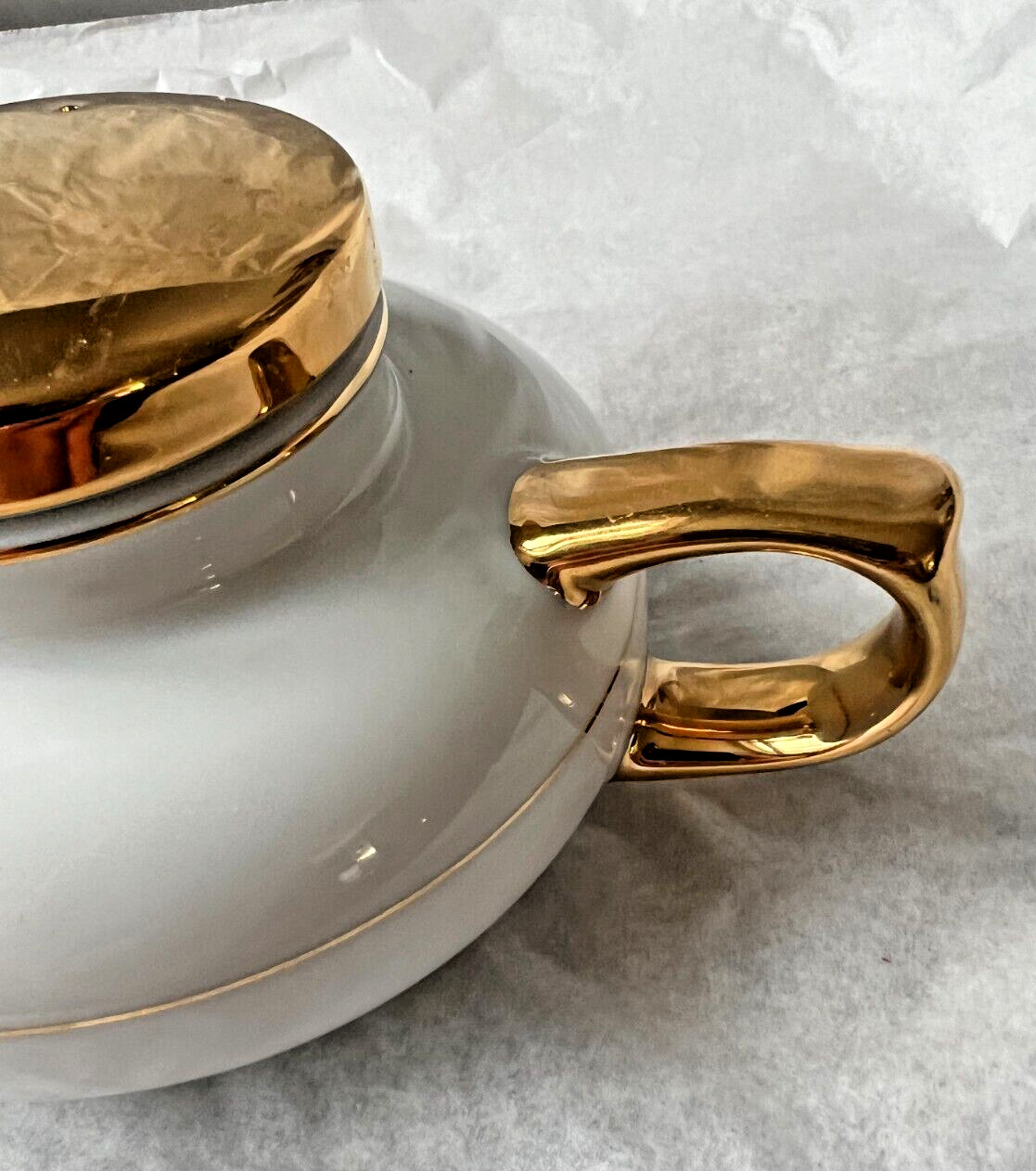 Mlesna Teapot - Gold and White - Sri Lanka Porcelain - 2 Cups - Image 5