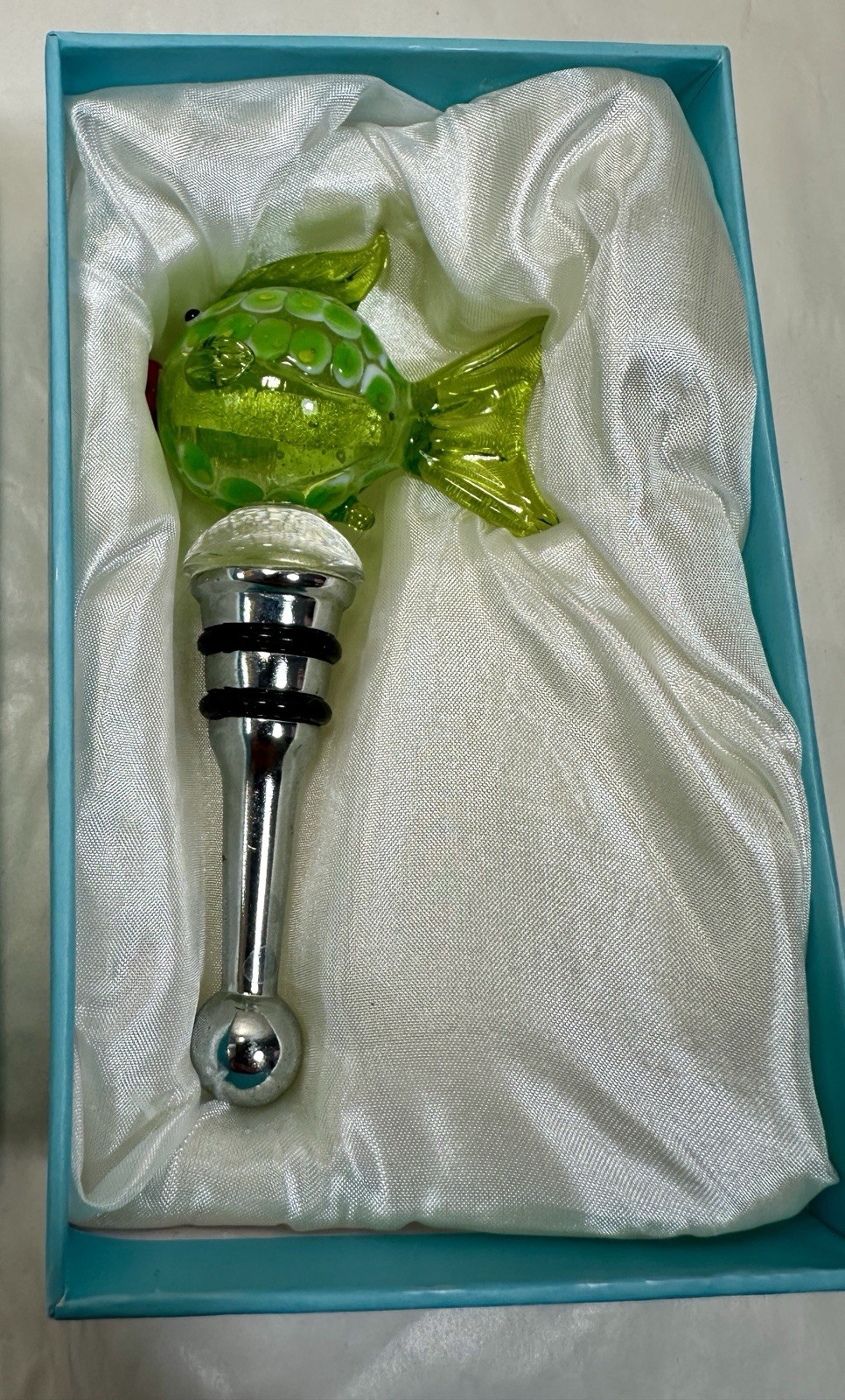 Venice Murano Glass Blowfish Bottle Stopper by Two's Company - New in Box - Image 3