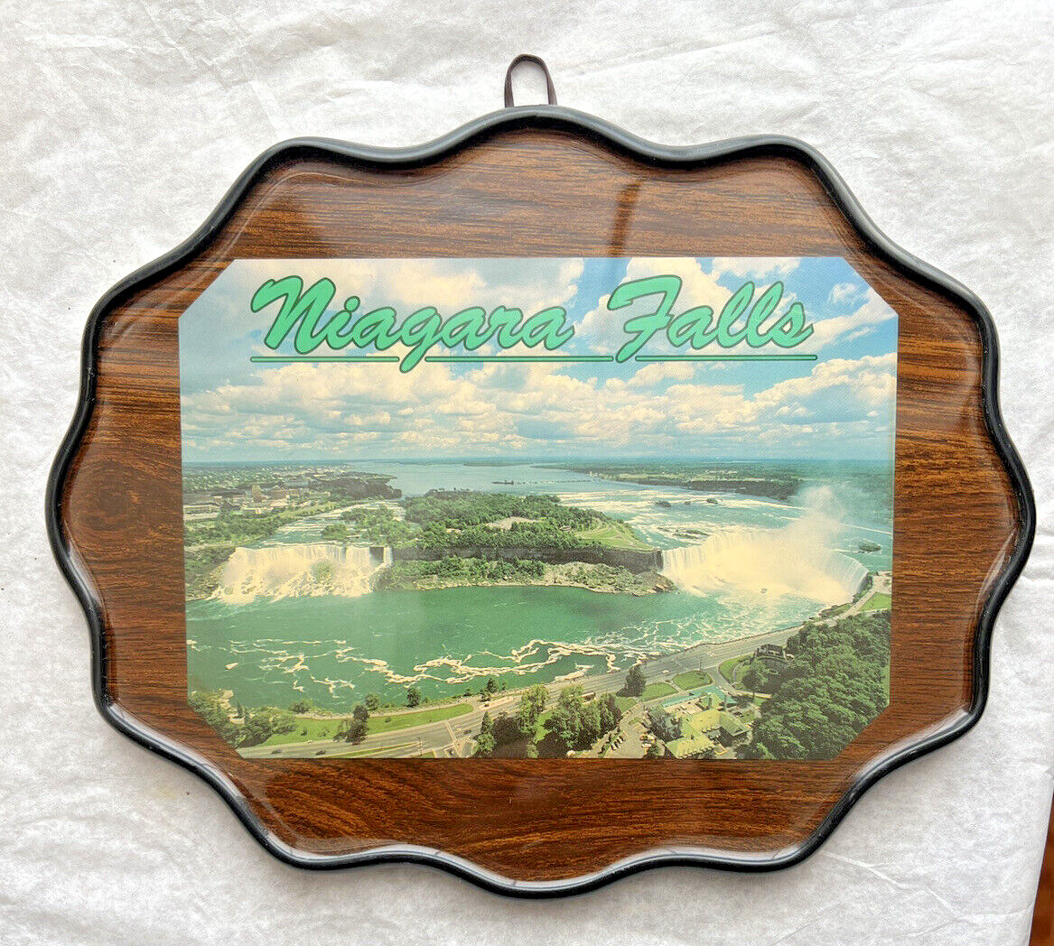 Vintage 1950s Niagra Falls Photo Framed for Wall Hanging