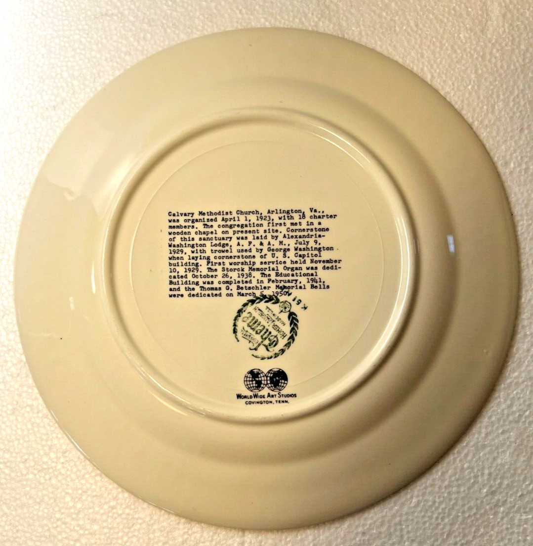 Calvary Methodist Church Arlington Virginia - Church Plate - Homer Laughlin - Image 3