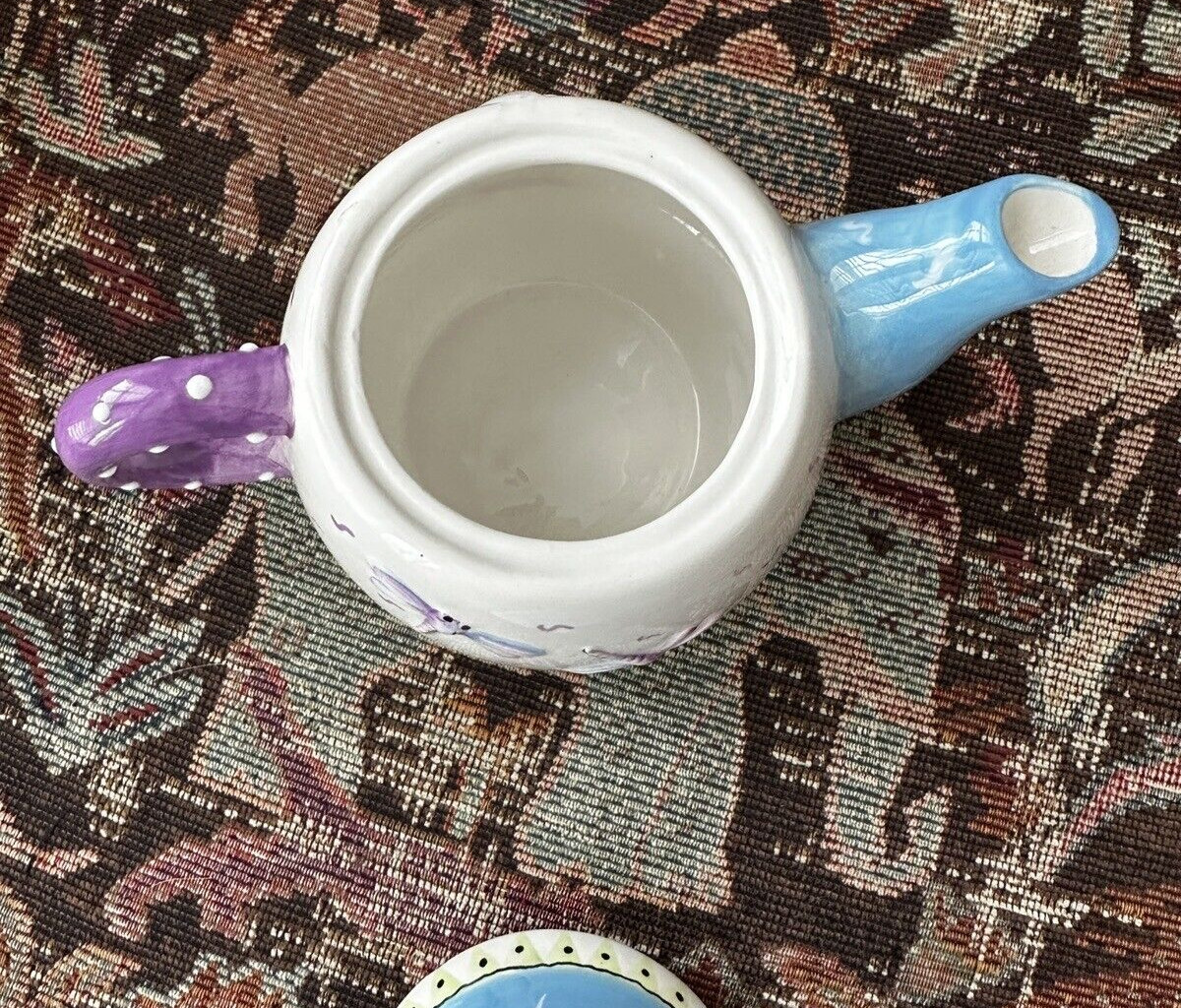 Pristine Bella Casa Tea Pot With Lid By Ganz  - Dragonfly - Image 3